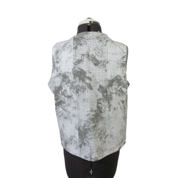 Ebb & Flow women's‎ laser cut marble print crop sleeveless athletic workout tank - Picture 3 of 12